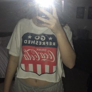 American eagle Coca Cola cropped shirt